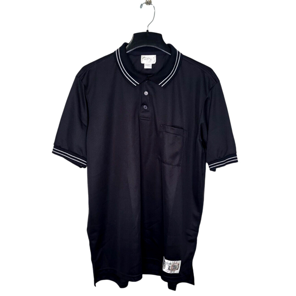Vintage Honig's Whistle Stop Men's Shirt Size XXL Polo Umpire Black Made in USA